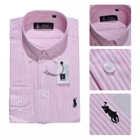chemises manches longues ralph lauren hommes classic 2013 polo france coton rayures caine rose